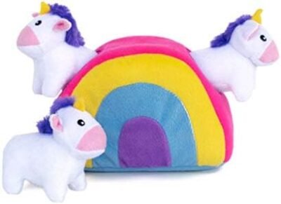ZippyPaws - Zippy Burrow Interactive Squeaky Hide and Seek Plush Dog