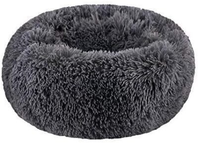 BODISEINT Modern Soft Plush Round Pet Bed for Cats or Small Dogs Mini