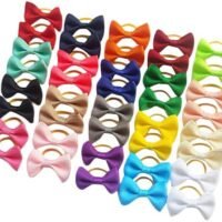 Chenkou Craft New 40pcs20pairs Dog Hair Bow Pure Ribbon with Rubber