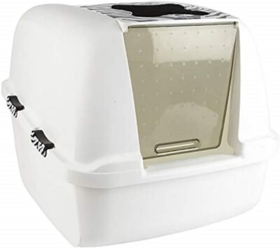 Catit Jumbo Hooded Cat Litter Box White Tiger 50696