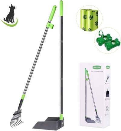 TNELTUEB Dog Pooper Scooper Metal Pet Poop Tray & Rake - 472 Inches