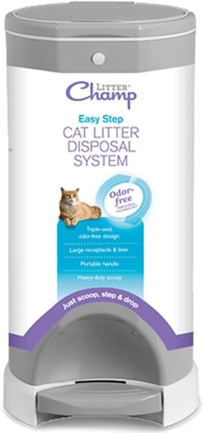 Litter Champ Premium Odor-Free Cat Litter Disposal System Gray