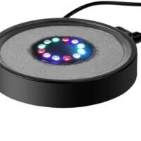 NICREW Multi-Colored LED Aquarium Air Stone Disk Round Fish Tank