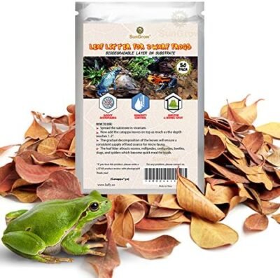 SunGrow Dwarf Frog Leaf Litter 2 Inches Mini Leaves for Boosting