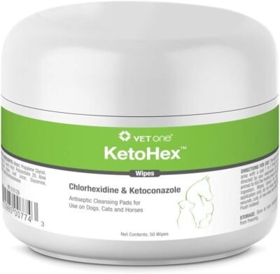 VetOne KetoHex Antifungal & Antibacterial Veterinary Formulated Wipes