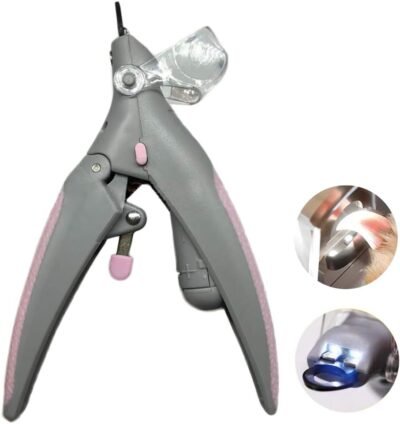 Helishy Illuminated Pet Nail Clipper 5X Magnification Pet Nail
