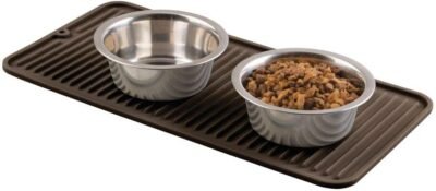 mDesign Premium Quality Pet Food and Water Bowl Feeding Mat for Dogs