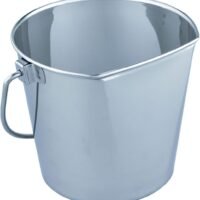 QT Dog Flat Sided Stainless Steel Bucket 2 Quart