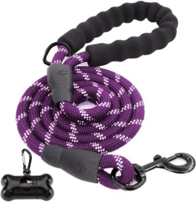 JBYAMUS 5 FT Reflective Dog Leash Heavy Duty Dog Leash with