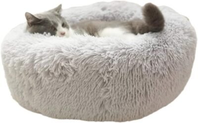 ALLNEO Original Cat and Dog Bed Luxury Shag Fuax Fur Donut Cuddler