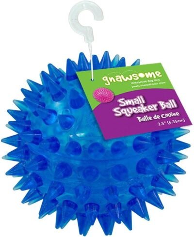 Gnawsome 25 Spiky Squeaker Ball Dog Toy - Small Cleans teeth and
