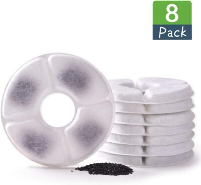 Rarloner Cat Fountain Filters8 Pack Pet Fountain Filters for 16L Cat