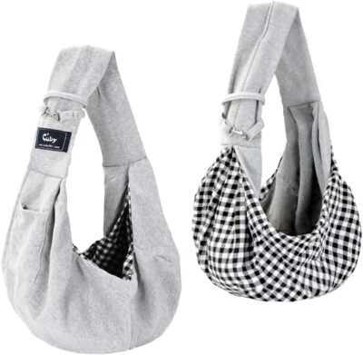 Cuby Dog and Cat Sling Carrier Hands Free Reversible Pet Papoose Bag