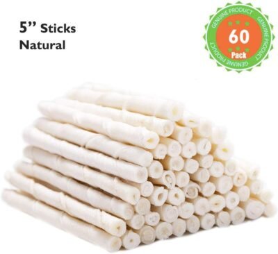 MON2SUN Dog Rawhide Twist Sticks 5 Inch for Puppy and Small Dogs