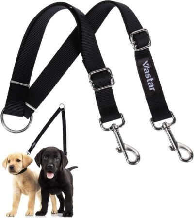 Vastar Double Dog Walker Adjustable Heavy Duty Double Dog Leash for