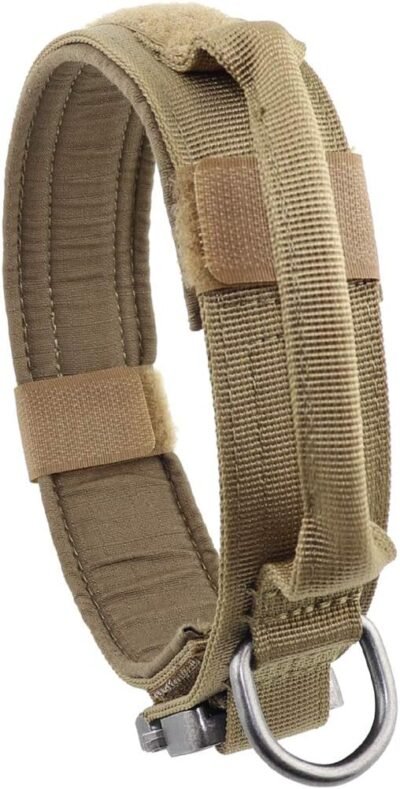 Yunlep Adjustable Tactical Dog Collar Military Nylon Heavy Duty Metal