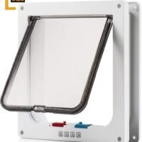 Depets Large Cat Door Outer Size 99' x 92' 4 Way Locking Cat Flap
