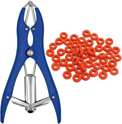 MACGOAL Castration Tool and 100 Pieces Rubber Bands Castrator Bander
