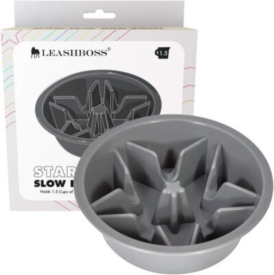 Leashboss Slow Feed Dog Bowl for Raised Pet Feeders - Maze Food Bowl