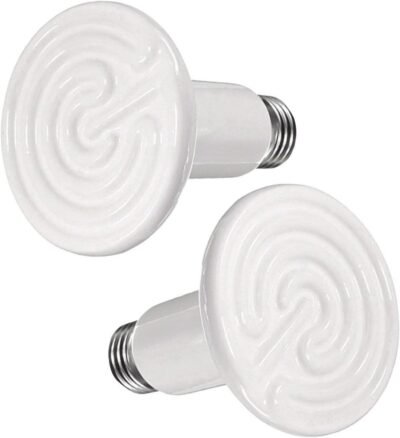 OMAYKEY 75W 2 Pack Ceramic Heat Lamp Infrared Reptile Heat Emitter