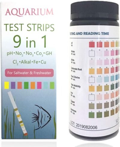 Qguai 9 in 1 Aquarium Test Strips Water Test Strips for Saltwater