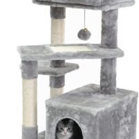 SUPERJARE Cat Tree with Extra Scratching Board & Posts Kitten Tower