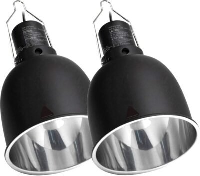 REPTI ZOO Reptile Light Fixture 2 Packs 55 Inch Deep Dome Lamp Cap