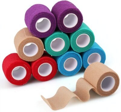 LotFancy Vet Wrap for Dogs Horses Cat 2 Inches x 5 Yards 10 Rolls