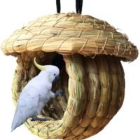 Hamiledyi Birdcage Straw Simulation Birdhouse 100 Natural Fiber -