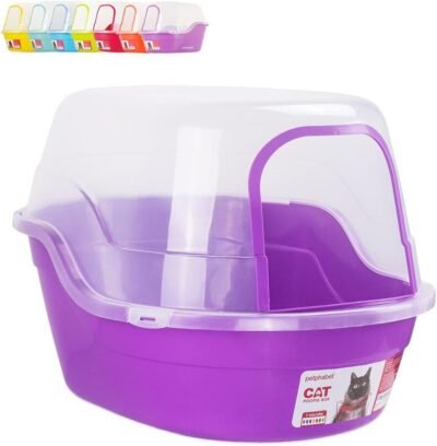 Petphabet Covered Litter Box Jumbo Hooded Cat Litter Box Holds Up to