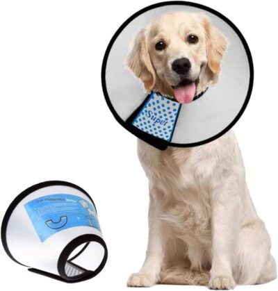 Supet Dog Cone Adjustable Pet Cone Pet Recovery Collar Comfy Pet Cone