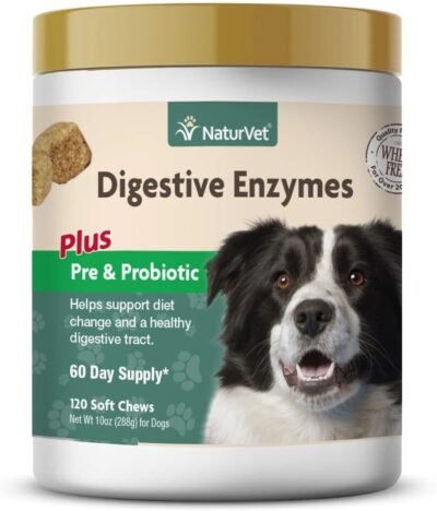 NaturVet Digestive Enzymes for Dogs - Plus Prebiotics & Probiotics