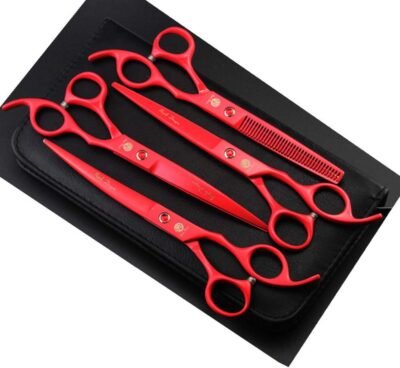Purple Dragon Professional 70 inch 4PCS Pet Grooming Scissors Kit