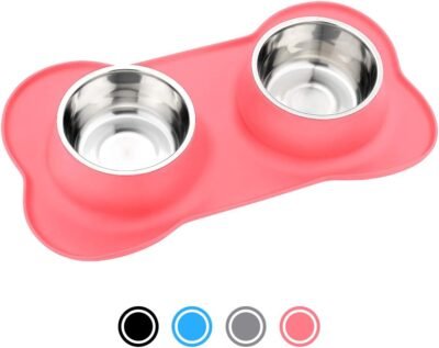 URPOWER Dog Bowls Stainless Steel Dog Bowl with No Spill Non-Skid