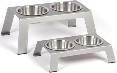 PetFusion Elevated Dog Bowls Cat Bowls -- Premium anodized Aluminum