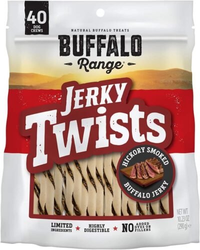 Buffalo Range Rawhide Dog Treats Healthy Grass-Fed Buffalo Jerky Raw