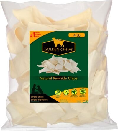 Golden Chews Natural Rawhide Chips Premium Long-Lasting Dog Treats