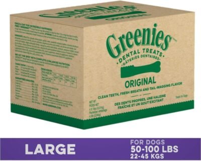 GREENIES Original Large Dog Natural Dental Treats 50 -100 lb dogs