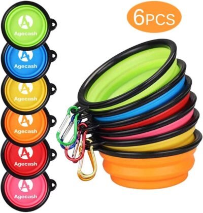 AGECASH A Collapsible Dog BowlPortable Travel Silicone Pet Bowl