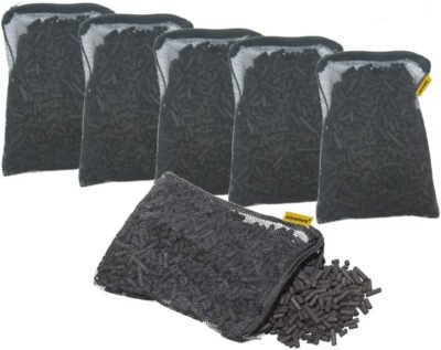 Aquapapa 6 lbs Activated Carbon Charcoal Pellets in 6 Mesh Bags for