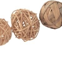 emours Hand Woven Grass Play Ball Chew Toy for Rabbits Bunny Guinea