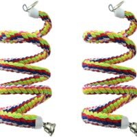 Lee-buty 2pcs 63in Bird Perch Rope Bungee Bird Toy Pure Natural