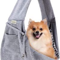 FDJASGY Small Pet Sling Carrier-Hands Free Reversible Pet Papoose Bag