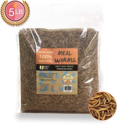 JARDTEC Non-GMO Dried Mealworms - 100 Natural Treats for Birds