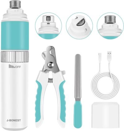J-Bonest Powerful Dog Nail Grinder with Quite Low Noise 20Hours Long