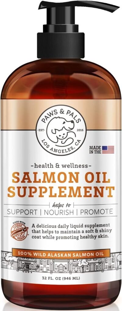 Paws & Pals Wild Alaskan Salmon Oil for Dogs & Cats - 32oz of 100