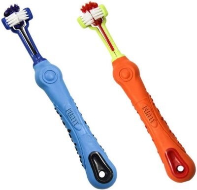 pertty 2 Pcs Three Sided Pet Toothbrush Dog Brush Addition Bad Breath