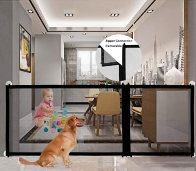 LVLART Magic Dog Gates Foldable Thick Woven mesh Baby Safety Guard