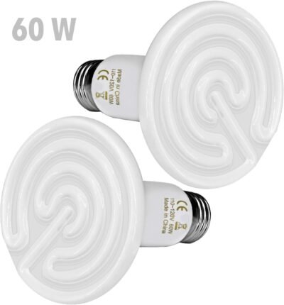 iLOVE Ceramic Heat Emitter 150W100W75W60W 2 Pack Reptile Heat Lamp