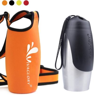 Vivaglory 25oz Stainless Steel Dog Bottle & Neoprene Bottle Carrier